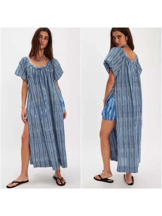 Free People Tops - Free People free-est NWOT Waymar Co-Ord Ocean Combo Blue Relaxed Tunic Set XS